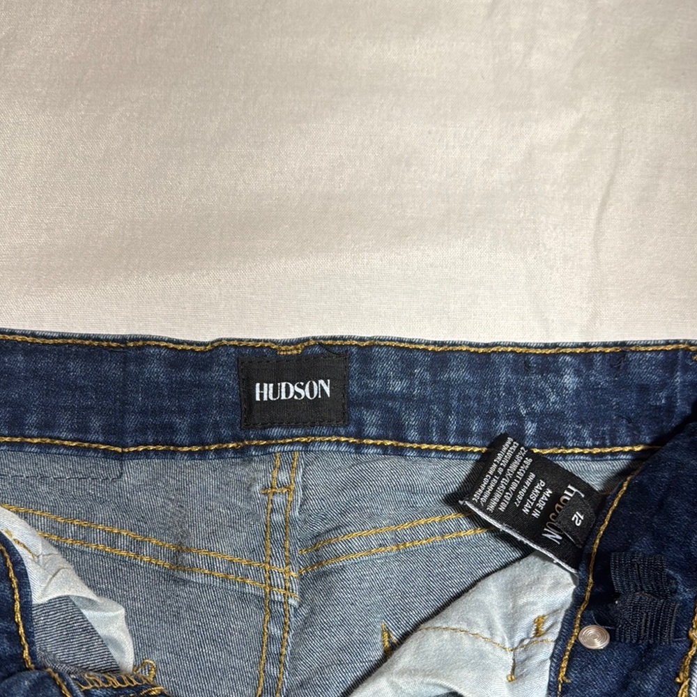 Stylish Distressed Hudson Boys Blue Jeans Adjustable waistband sz 12 - Picture 9 of 10